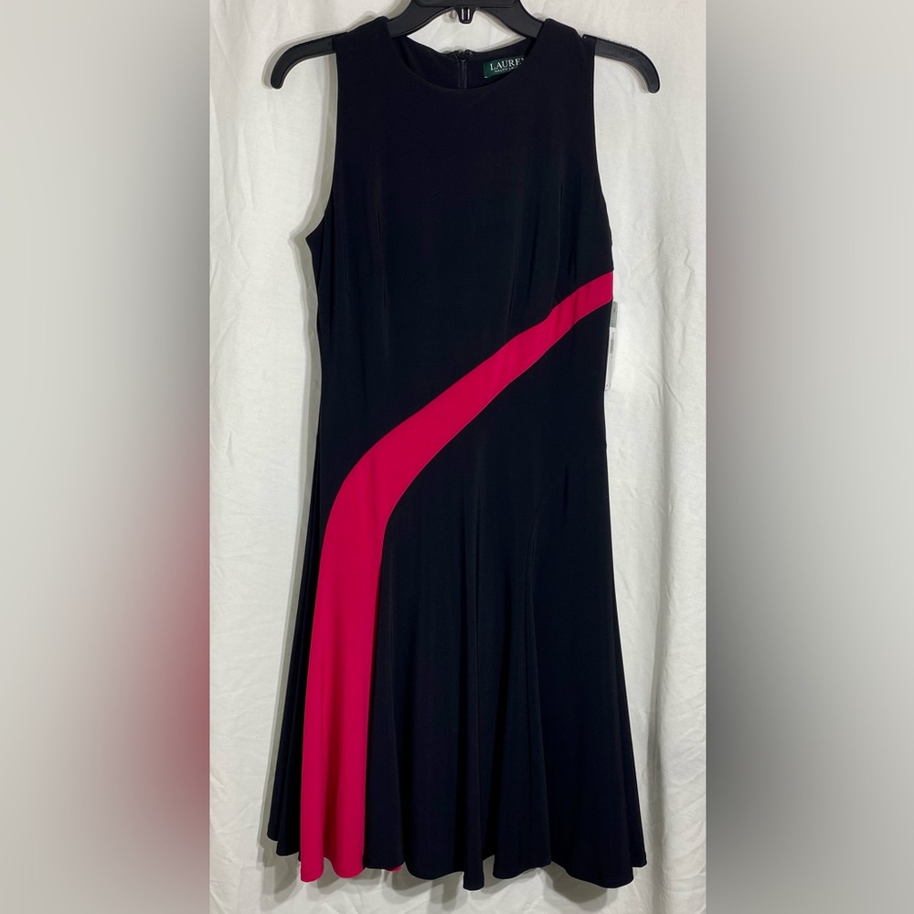 Lauren Ralph Lauren sleeveless black and red dress NWT